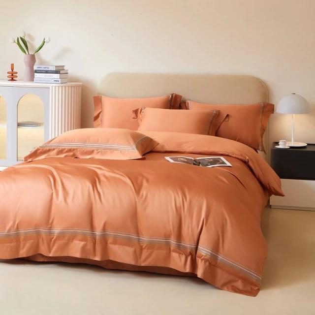 Amsterdam Orange - Luxe Egyptisch Katoenen Dekbedovertrek