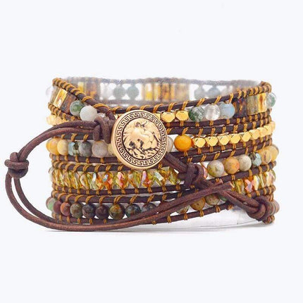 Lunara - Elegante Agaat Maanschijn Wikkelarmband