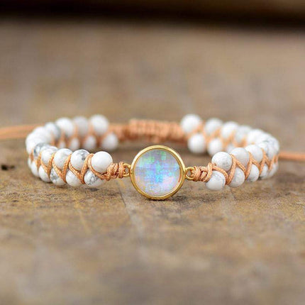 Aurielle – Amethist-Opaal Yoga-Armband voor Harmonie
