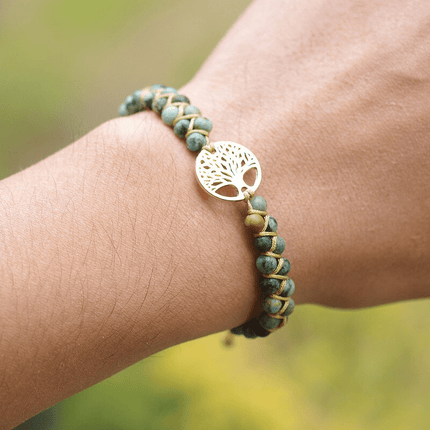 Auralyn - Spirituele Levensboom Armband met Jaspis