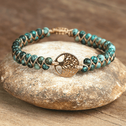 Auralyn - Spirituele Levensboom Armband met Jaspis