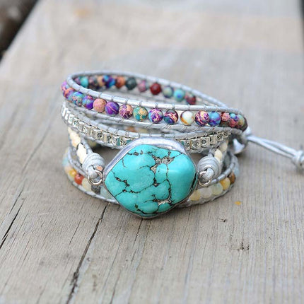 AmaraWrap - Luxe Turkoois Armband voor Balans