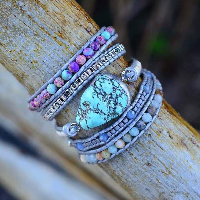 AmaraWrap - Luxe Turkoois Armband voor Balans