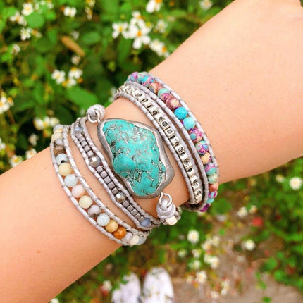AmaraWrap - Luxe Turkoois Armband voor Balans