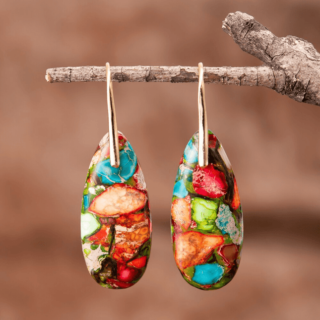 Levana Drops - Elegante Jaspis Oorbellen