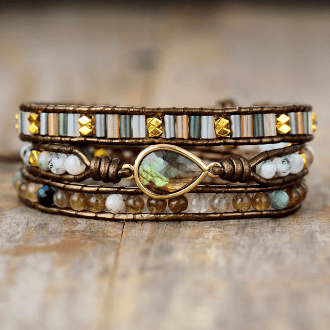 Sylvana - Spirituele Wikkelarmband met Labradoriet