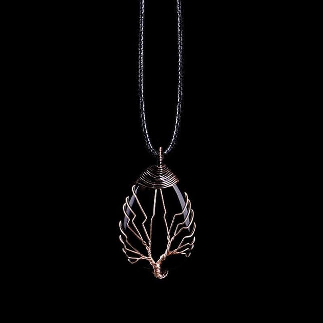 Eryna - Elegante Zwarte Obsidiaan Hangerketting