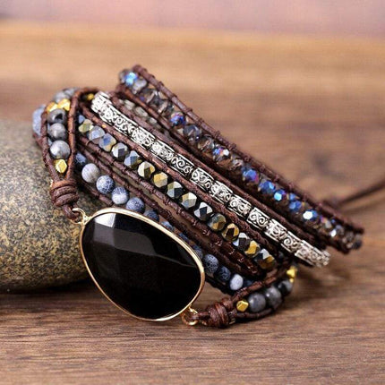 OnyxGlow – Luxe Wikkelarmband voor Dames