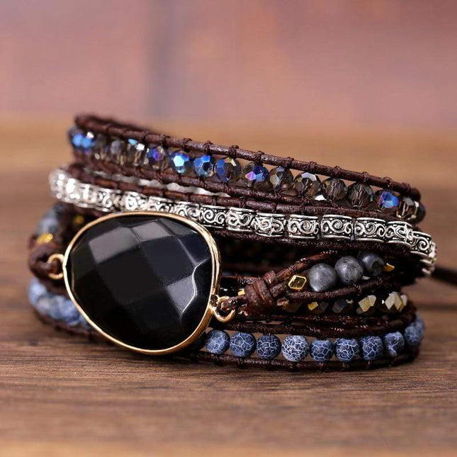 OnyxGlow – Luxe Wikkelarmband voor Dames