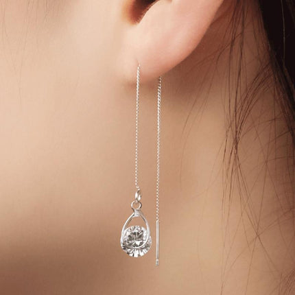 Isalyn – Elegante Lange Strass Druppeloorbellen