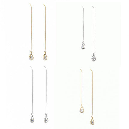 Isalyn – Elegante Lange Strass Druppeloorbellen