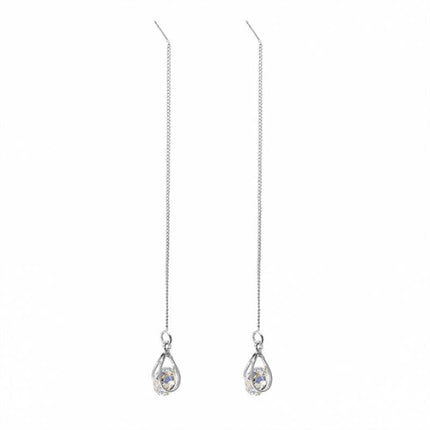 Isalyn – Elegante Lange Strass Druppeloorbellen