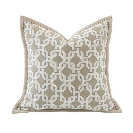VelvetGlow Kussenhoes - Dubbelzijdige Geometrische Kussenhoes van Luxe Jacquard