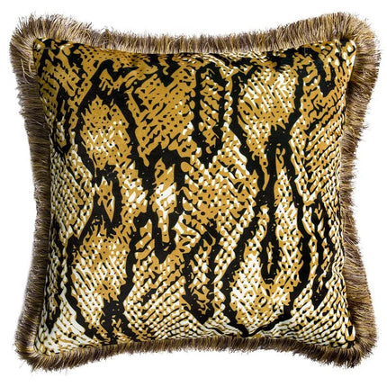 Luxe Gouden Kussenhoes met Bijenprint voor Elegante Interieurs