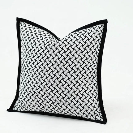 VelvetGlow Kussenhoes - Dubbelzijdige Geometrische Kussenhoes van Luxe Jacquard