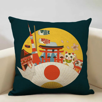 BeauRêve Kussenhoes met Mount Fuji - Japanse Stijl voor Elke Ruimte