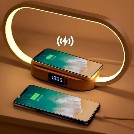 Stijlvolle Multifunctionele Lamp met Oplaadstation en Klok