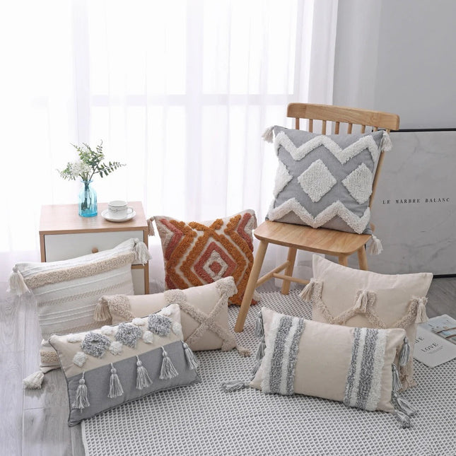 Boho Tufted Kussenhoes - Marokkaanse Flair voor Jouw Interieur