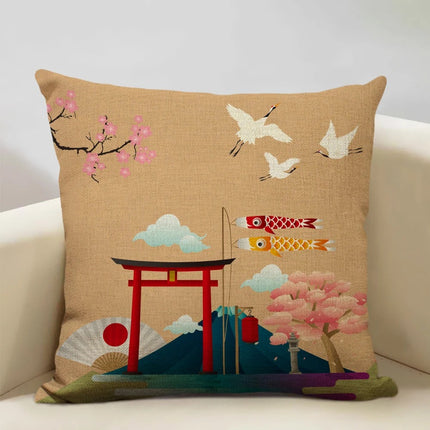 BeauRêve Kussenhoes met Mount Fuji - Japanse Stijl voor Elke Ruimte