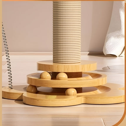 WoodPounce - Elegant Houten Kattenspeelgoed voor Interactief Spel