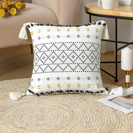 Bohemian SatinCiel Kussenhoes - Luxe Kussenhoes met Tufted Ontwerp voor Elk Interieur