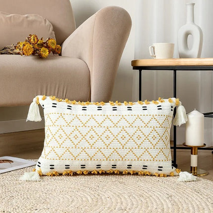 Bohemian SatinCiel Kussenhoes - Luxe Kussenhoes met Tufted Ontwerp voor Elk Interieur