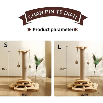 WoodPounce - Elegant Houten Kattenspeelgoed voor Interactief Spel
