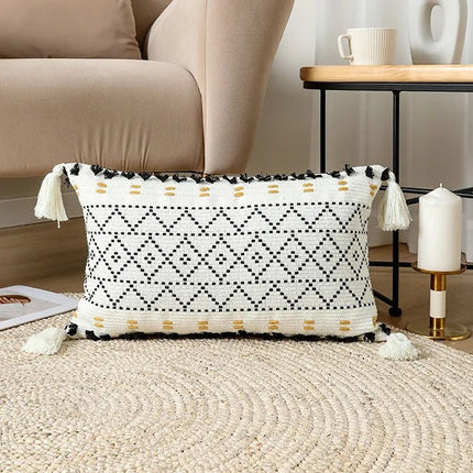 Bohemian SatinCiel Kussenhoes - Luxe Kussenhoes met Tufted Ontwerp voor Elk Interieur