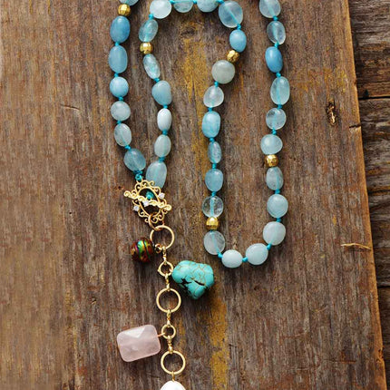Maris Necklace – Elegante Oceaandruppel Mala Ketting