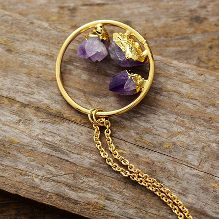 Evelyne Necklace – Elegante Ketting met Ruwe Amethist