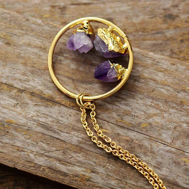Evelyne Necklace – Elegante Ketting met Ruwe Amethist
