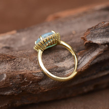 Elowen Glow Ring - Mystieke Cocktailring met Elegant Design