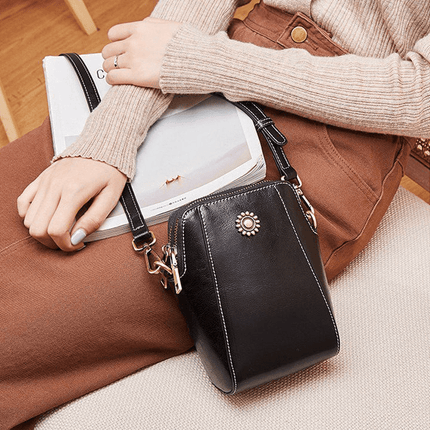 LeatherVibe - Elegante Leren Crossbody Tas