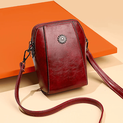 LeatherVibe - Elegante Leren Crossbody Tas