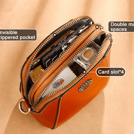 LeatherVibe - Elegante Leren Crossbody Tas