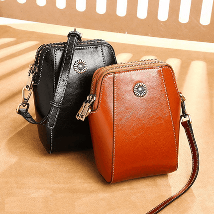 LeatherVibe - Elegante Leren Crossbody Tas