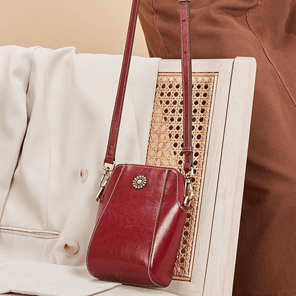 LeatherVibe - Elegante Leren Crossbody Tas