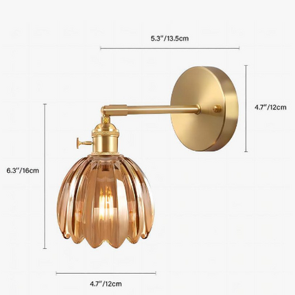 TulipGlow Wandlamp - Retro Glazen Tulpenlamp voor Vintage Flair
