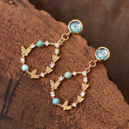 Elyra Earrings - Elegante Opaal Druppel Oorbellen