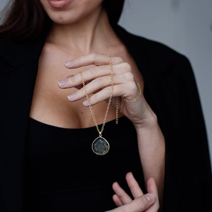 Labradorite Aura Necklace - Elegante Energie Sieraden