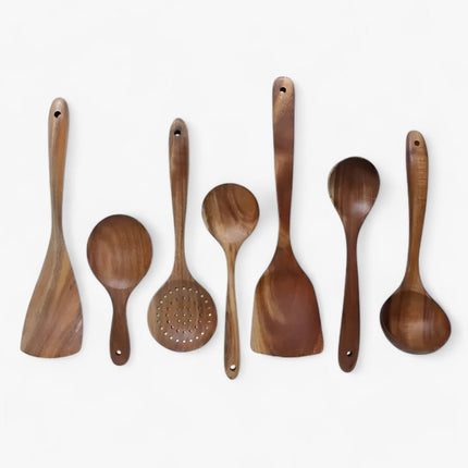 Luxe Houten Keukengerei Set - Voor Elegante Kookervaring