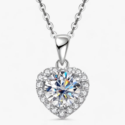 Amouria - Luxe Moissanite Hartvormige Hanger Ketting