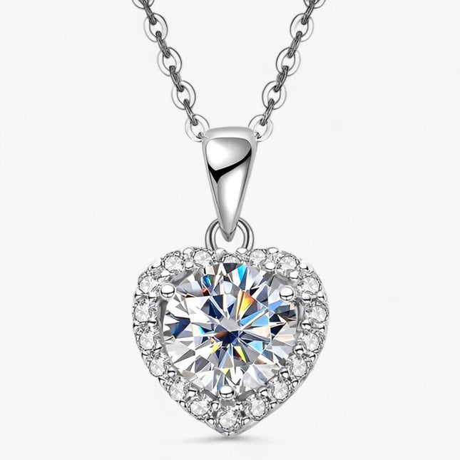 Amouria - Luxe Moissanite Hartvormige Hanger Ketting