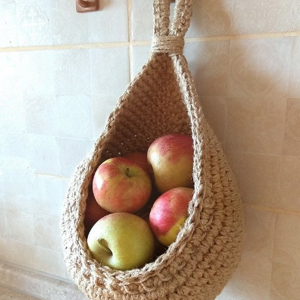 Stijlvolle EcoWeave Hangmand - voor Duurzame Opslag van Groente en Fruit