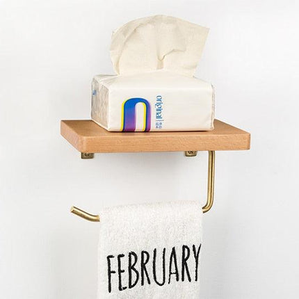 WoodNest - Stijlvolle Houten Toiletrolhouder met Opbergruimte