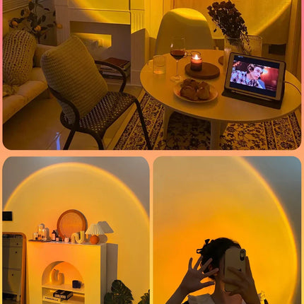 GlowSphere – Magische Sunset Lamp met 4 Kleuren