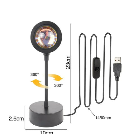 GlowSphere – Magische Sunset Lamp met 4 Kleuren