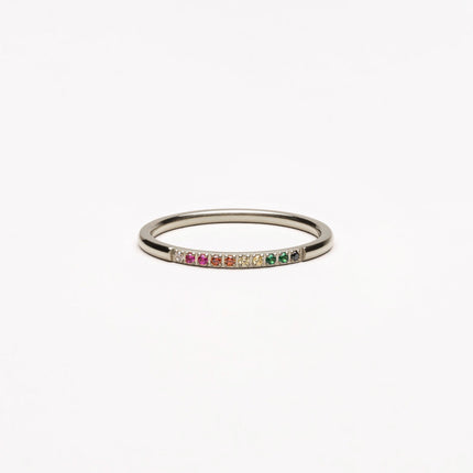 Stijlvolle Gouden Ring met Kleurrijke Edelstenen - Solene