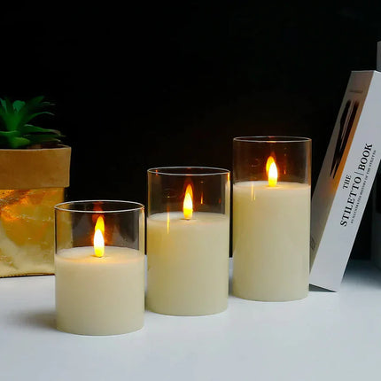 SafeGlow LED Kaarsenset - Elegante Draadloze Oplaadkaarsen Set van 3