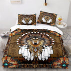 Wolf met indianen / 140x210cm dekbedovertrek + 2x Kussensloop